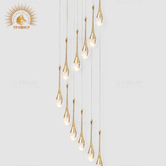 ĐÈN THẢ PHA LÊ GIỌT NƯỚC THÔNG TẦNG CAO CẤP P8231