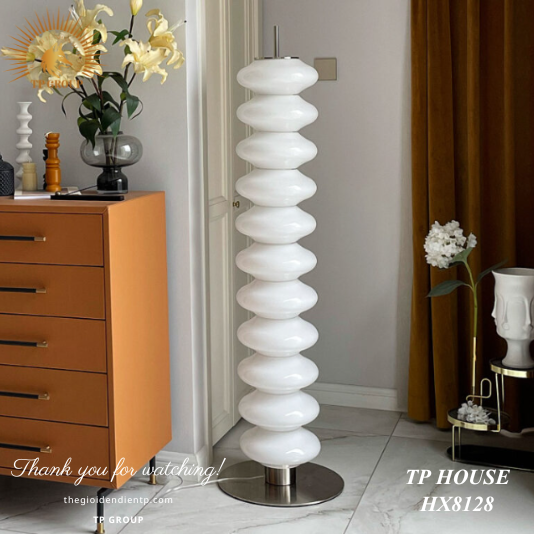 ĐÈN SÀN THUỶ TINH TRẮNG HX8128