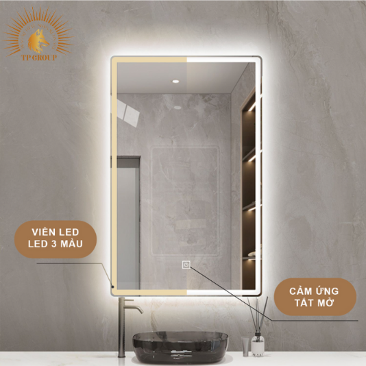 Gương LED cảm ứng.Gương nhà tắm,trang trí cửa hàng, gương led chữ nhật đứng - ngang TP-GL005