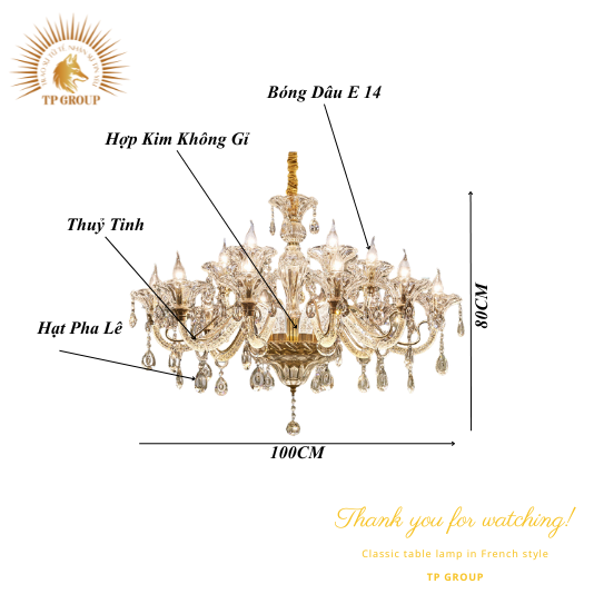 ĐÈN CHÙM PHÒNG KHÁCH CCP-2964-15