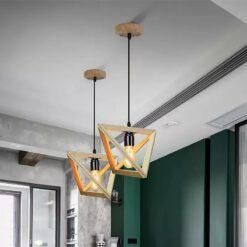 Đèn Thả Trần Gỗ Tam Giác