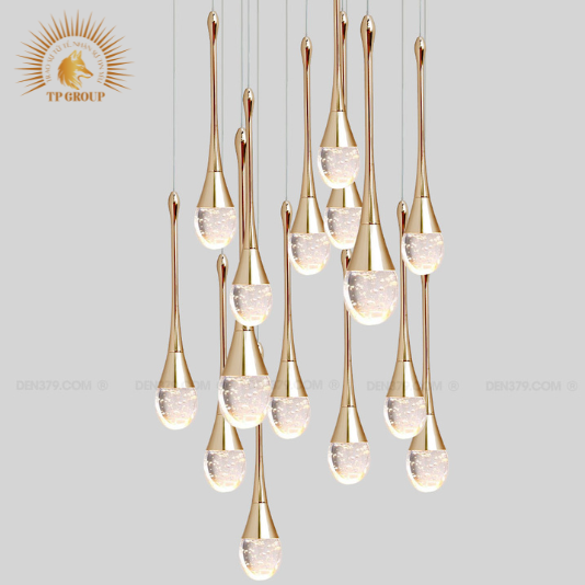 ĐÈN THẢ PHA LÊ GIỌT NƯỚC THÔNG TẦNG CAO CẤP P8231