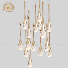 ĐÈN THẢ PHA LÊ GIỌT NƯỚC THÔNG TẦNG CAO CẤP P8231