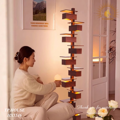 ĐÈN SÀN TẦNG GIẢ GỖ SÁNG TẠO HX5546