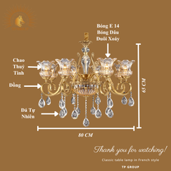 ĐÈN CHÙM ĐỒNG CCD7037-8 Tay