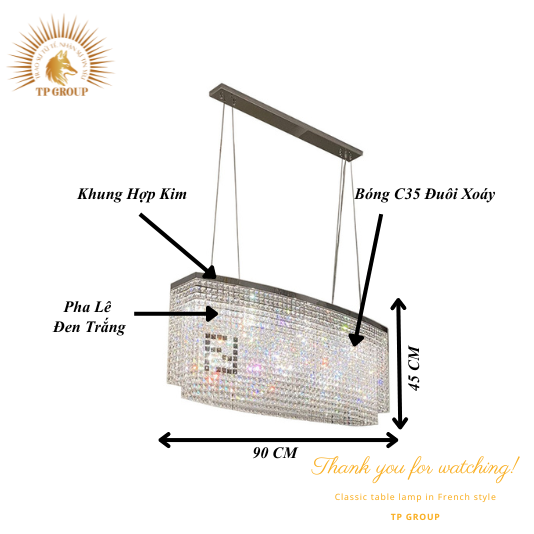 ĐÈN CHÙM PHA LÊ HIỆN ĐẠI CCH-3754-L90