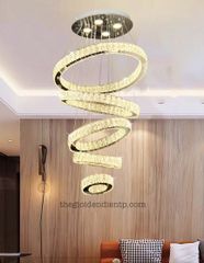 Đèn thả pha lê 5 tầng