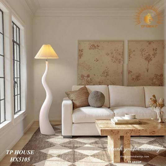 ĐÈN SÀN TRANG TRÍ THÂN LƯỢN SÓNG ĐỘC ĐÁO HX5105