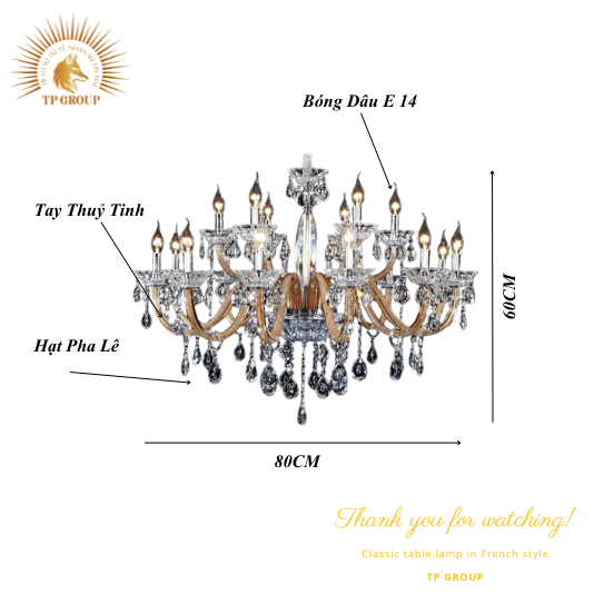 ĐÈN CHÙM PHA LÊ CCP-9107-8