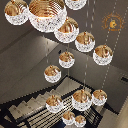 ĐÈN THẢ TRANG TRÍ THỦY TINH THÔNG TẦNG CAO CẤP LH9339
