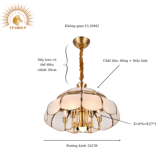 ĐÈN THẢ ĐỒNG TRANG TRÍ CAO CẤP TD07 VRG-0721