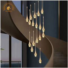 ĐÈN THẢ PHA LÊ GIỌT NƯỚC THÔNG TẦNG CAO CẤP P8231