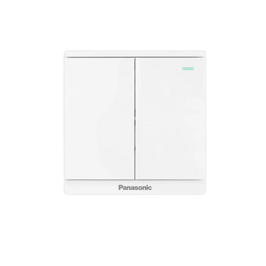 Panasonic Moderva - Bộ 2 Công Tắc B, 1 Chiều, Có Chỉ Báo Dạ Quang Bắt Vít Màu Trắng