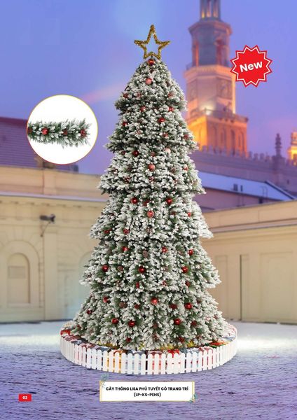 CÂY THÔNG LISA PHỦ TUYẾT CÓ TRANG TRÍ