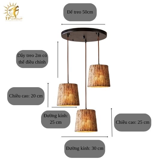 ĐÈN THẢ GIẢ GỖ PHONG CÁCH NHẬT BẢN TP-DT507 (đặt hàng từ 10- 15 ngày)