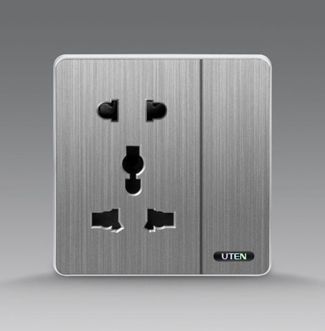 Bộ công tắc đơn 1 chiều kết hợp ổ cắm 5 chấu uten S300
