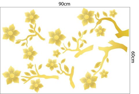 Combo Decal Trang Trí Tết Họa Tiết Cành Mai Đào Rực Rỡ