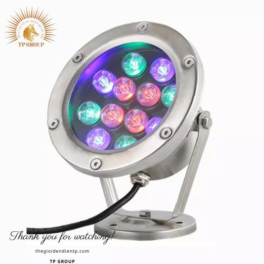 ĐÈN ÂM NƯỚC LED 12W CAO CẤP ĐỔI MÀU CD-12W-RGB GNRGB12-AN