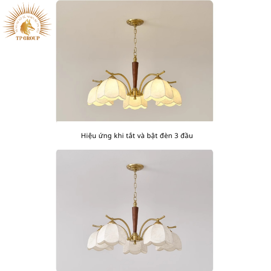 ĐÈN CHÙM VẢI PHÒNG KHÁCH PHONG CÁCH NANYANG WABI SABI  TP-DB572