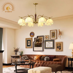 ĐÈN CHÙM VẢI PHÒNG KHÁCH PHONG CÁCH NANYANG WABI SABI  TP-DB572