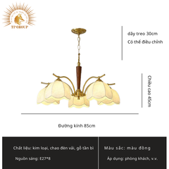 ĐÈN CHÙM VẢI PHÒNG KHÁCH PHONG CÁCH NANYANG WABI SABI  TP-DB572