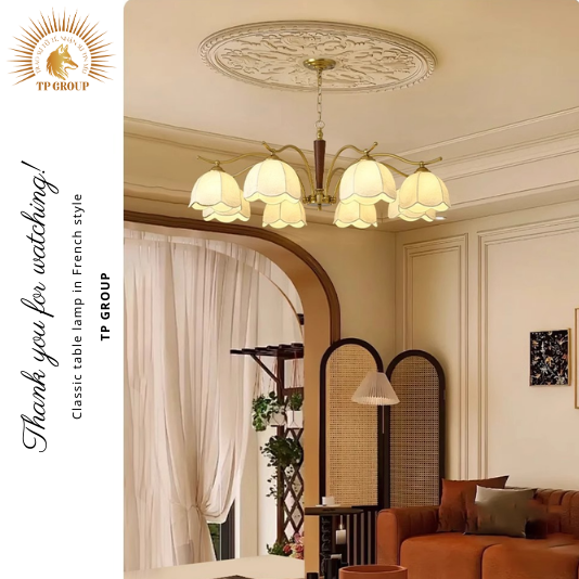 ĐÈN CHÙM VẢI PHÒNG KHÁCH PHONG CÁCH NANYANG WABI SABI  TP-DB572