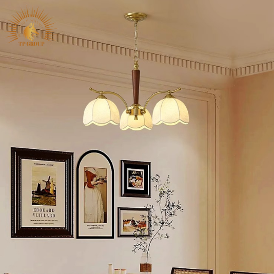 ĐÈN CHÙM VẢI PHÒNG KHÁCH PHONG CÁCH NANYANG WABI SABI  TP-DB572