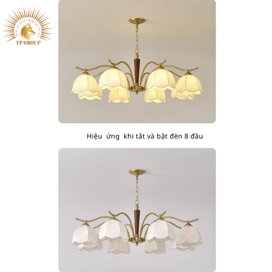 ĐÈN CHÙM VẢI PHÒNG KHÁCH PHONG CÁCH NANYANG WABI SABI  TP-DB572