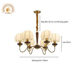 ĐÈN CHÙM PHÒNG KHÁCH RETRO STYLE USA TP-DB570 (đặt hàng từ 10- 15 ngày)