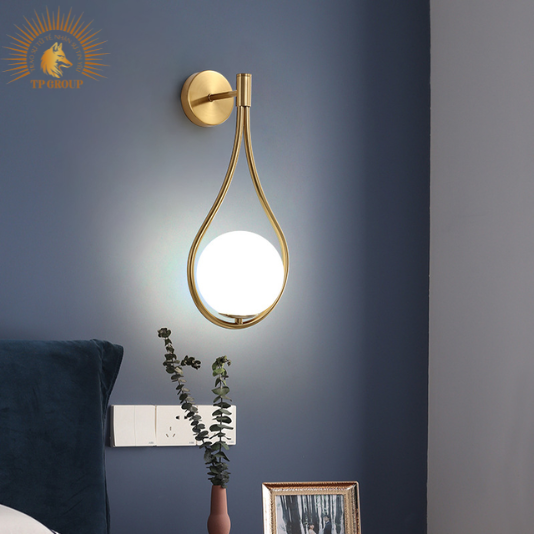 ĐÈN TƯỜNG THỦY TINH TRANG TRÍ THÂN VÀNG CAO CẤP V433 VRG-GT433