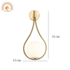 ĐÈN TƯỜNG THỦY TINH TRANG TRÍ THÂN VÀNG CAO CẤP V433 VRG-GT433