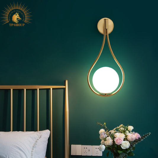 ĐÈN TƯỜNG THỦY TINH TRANG TRÍ THÂN VÀNG CAO CẤP V433 VRG-GT433