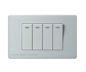 BỘ 4 CÔNG TẮC ĐƠN 2 CHIỀU UTEN V3.0