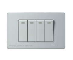 BỘ 4 CÔNG TẮC ĐƠN 2 CHIỀU UTEN V3.0