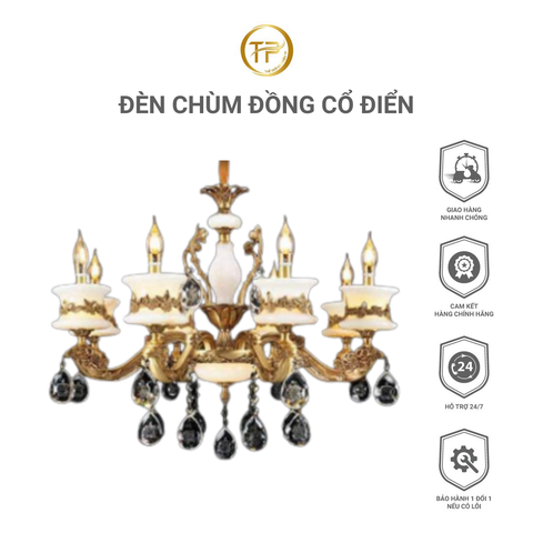 Đèn chùm đồng cổ điển
