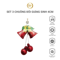 Set 3 Chuông Đôi Giáng Sinh 4cm