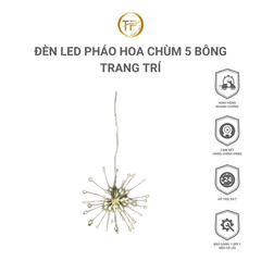 Đèn led pháo hoa 5 bông trang trí
