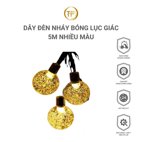 Dây đèn chớp bi cao cấp 8m nhiều màu