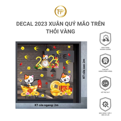 DECAL 2023 XUÂN QUÝ MÃO TRÊN THỎI VÀNG