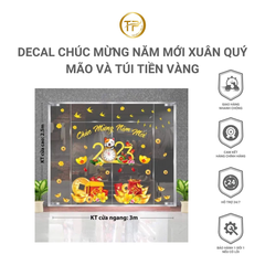 DECAL CHÚC MỪNG NĂM MỚI XUÂN QUÝ MÃO VÀ TÚI TIỀN VÀNG