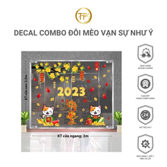 DECAL COMBO ĐÔI MÈO VẠN SỰ NHƯ Ý