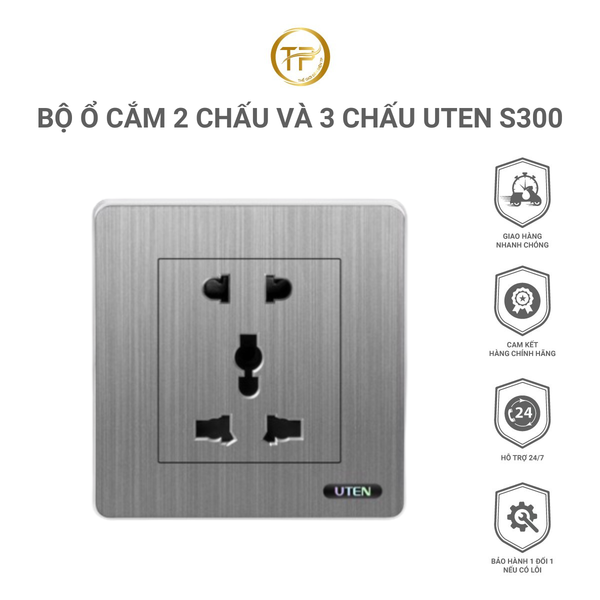 Bộ ổ cắm 2 chấu và 3 chấu UTEN S300