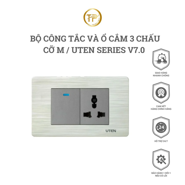 Bộ Công Tắc & Ổ Cắm 3 Chấu Cỡ M / Uten Series V7.0
