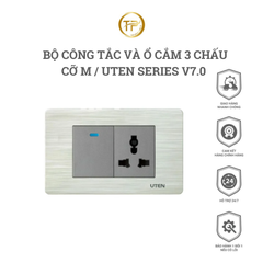 Bộ Công Tắc & Ổ Cắm 3 Chấu Cỡ M / Uten Series V7.0