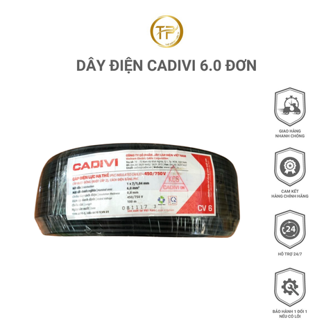 Dây Điện Cadivi 6.0 đơn