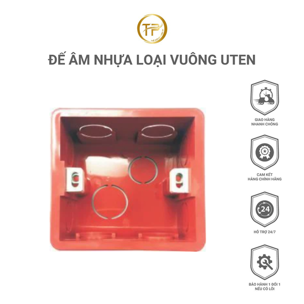 Đế âm nhựa loại vuông uten