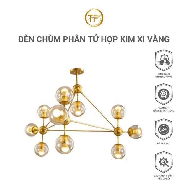 Đèn chùm phân tử hợp kim xi vàng