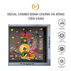DECAL COMBO BÁNH CHƯNG VÀ ĐỒNG TIỀN VÀNG
