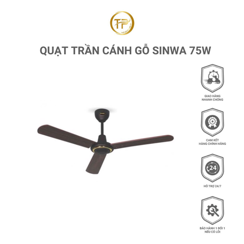 Quạt trần cánh gỗ Sinwa 75w