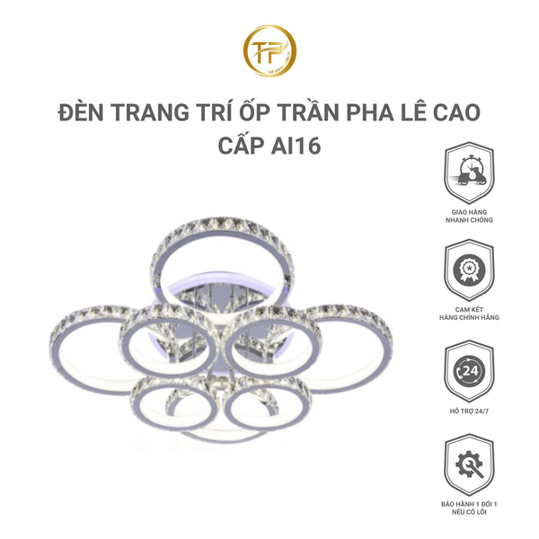 Đèn trang trí ốp trần pha lê cao cấp AI16
